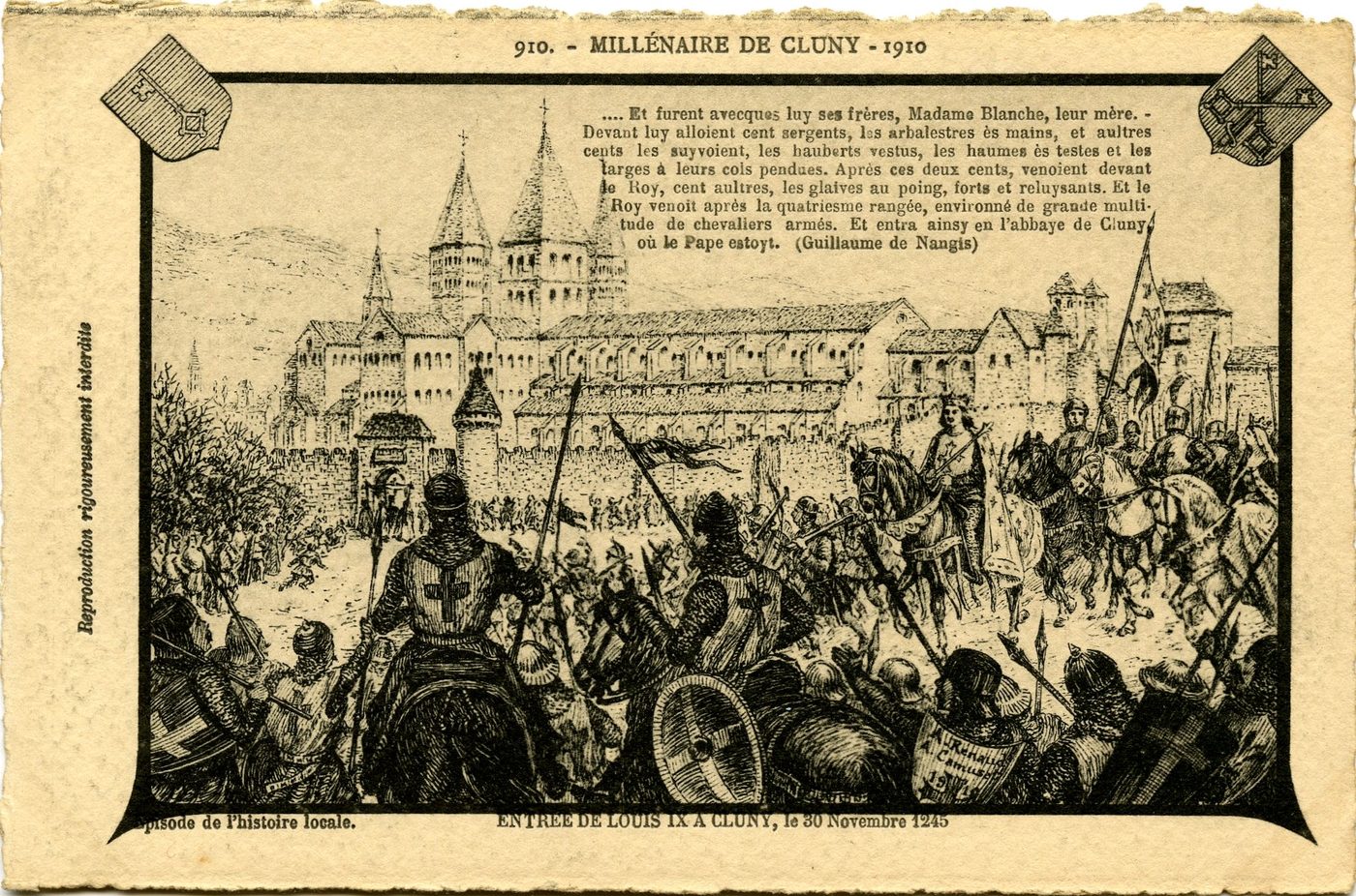 Millénaire de Cluny. 1910. Entrée de Louis IX à Cluny, le 30 novembre 1245.