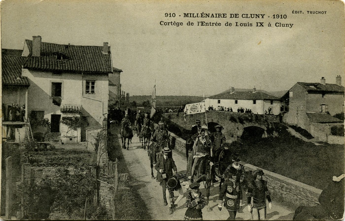 Millénaire de Cluny,1910. Cortège de l'entrée de Louis IX à Cluny.