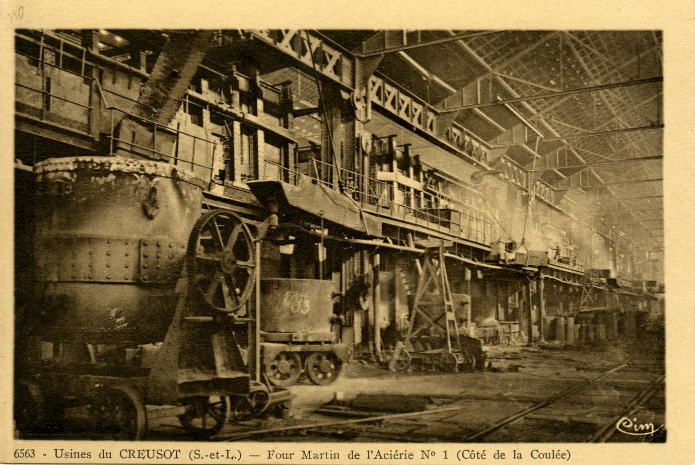 Usines du Creusot. Four Martin de l'aciérie N° 1 (côté de la Coulée).