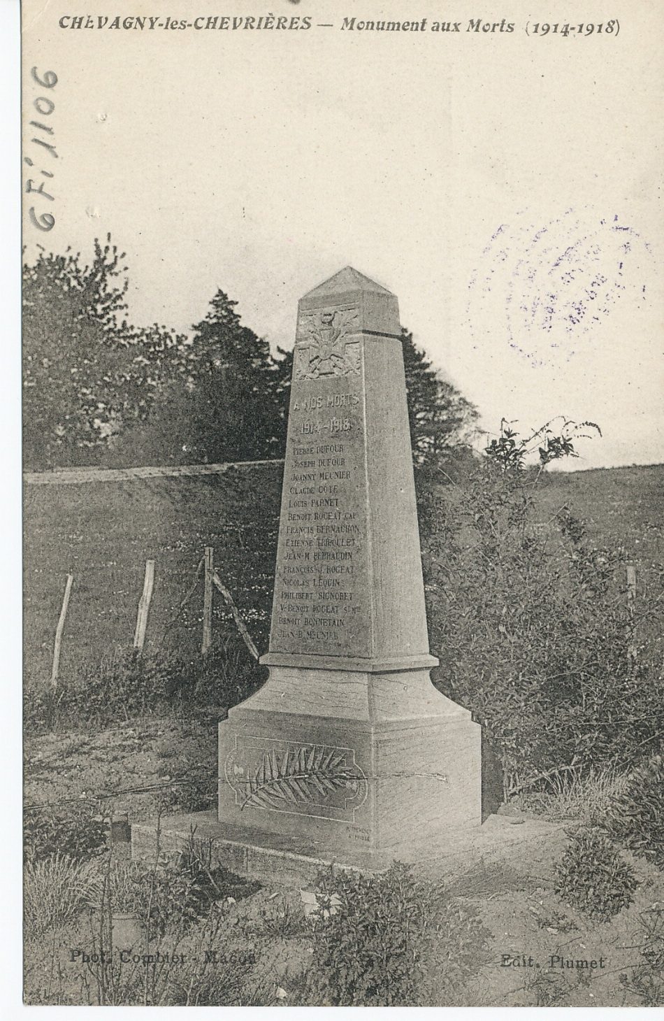 Chevagny-les-Chevrières. Monument aux morts (1914-1918).