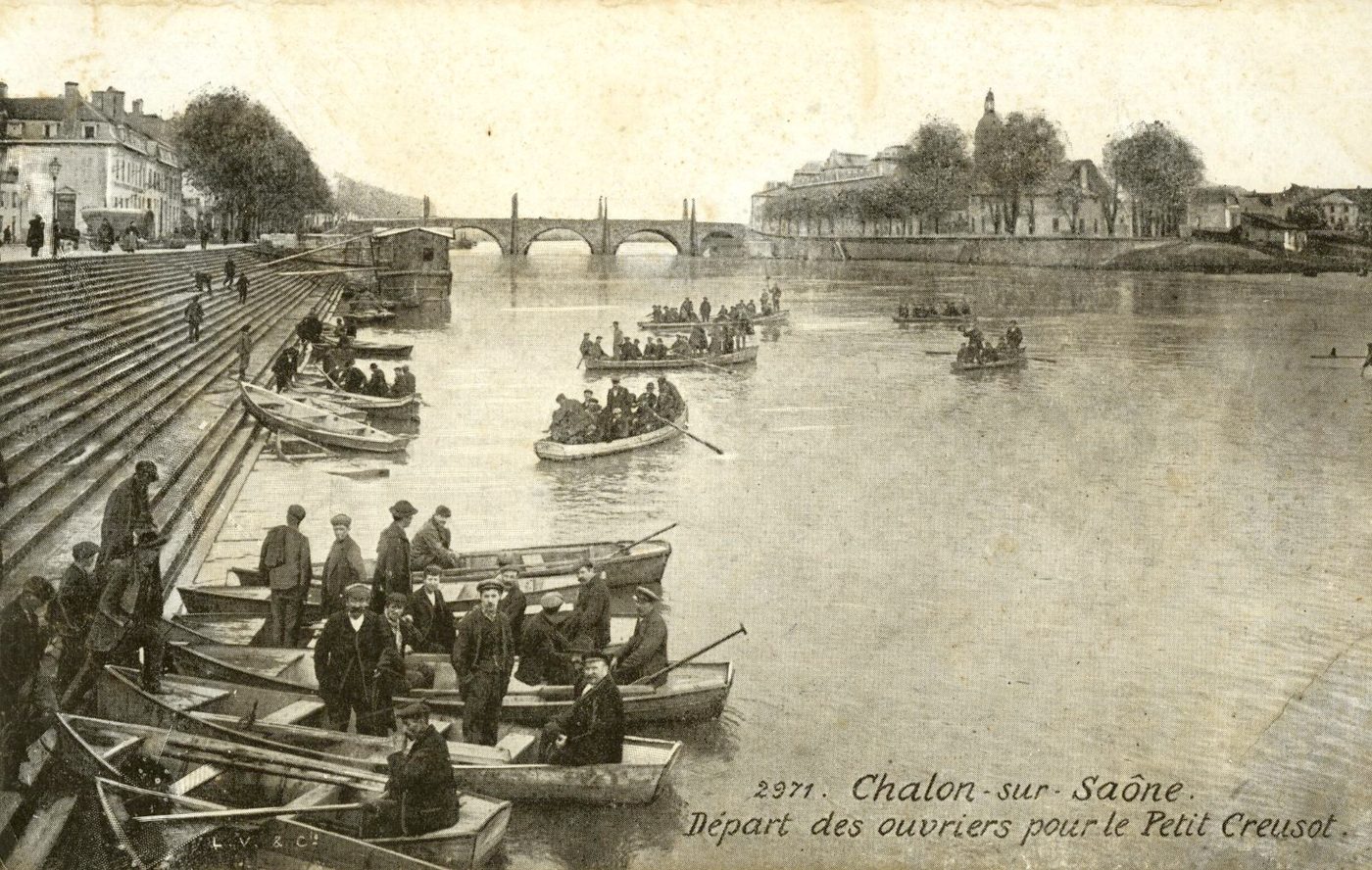 2971. Chalon-sur-Saône (Saône-et-Loire).- Départ des ouvriers pour le Petit Creusot.