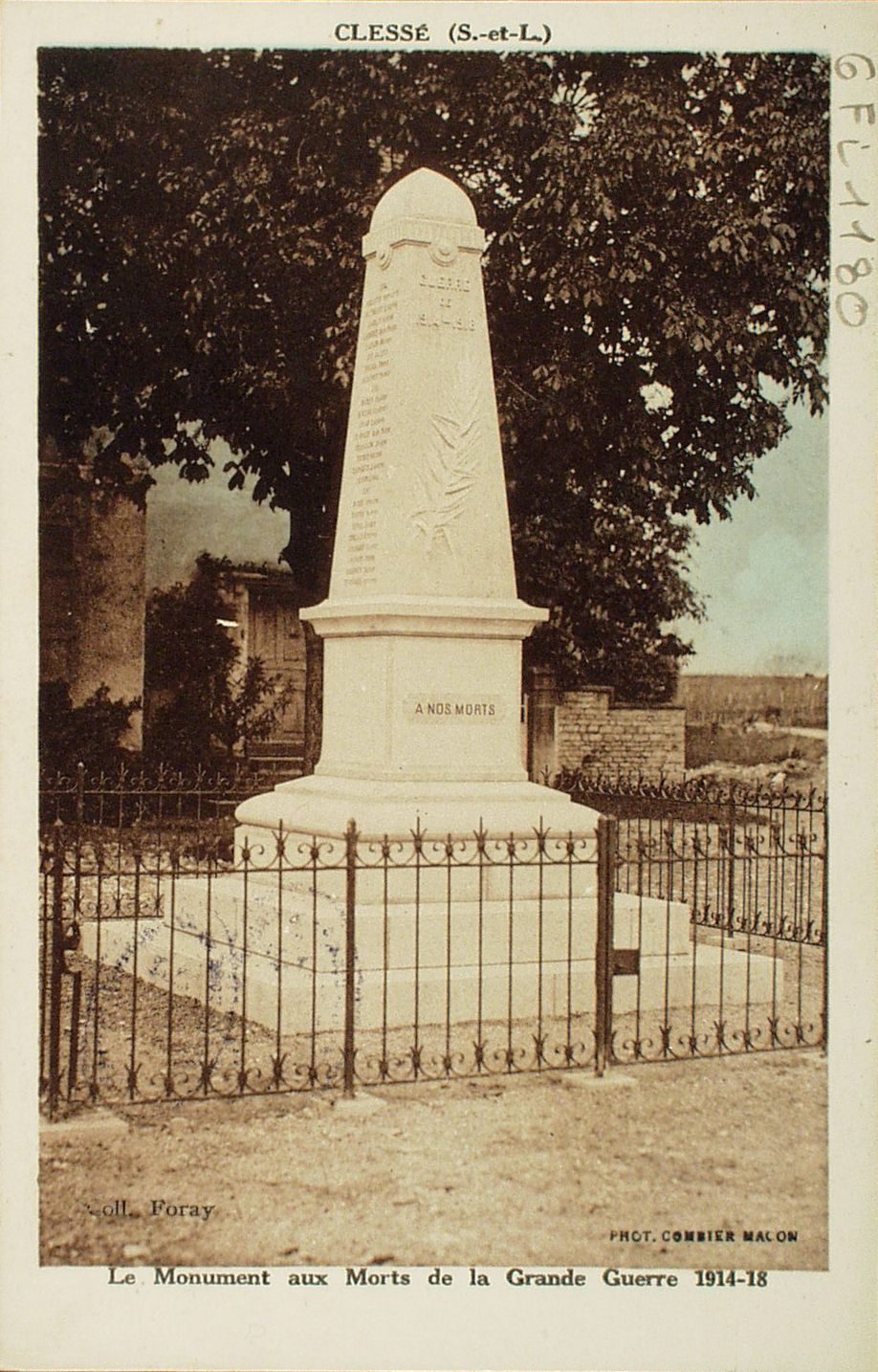 Clessé. Le monument aux morts de la grande guerre 1914-1918.