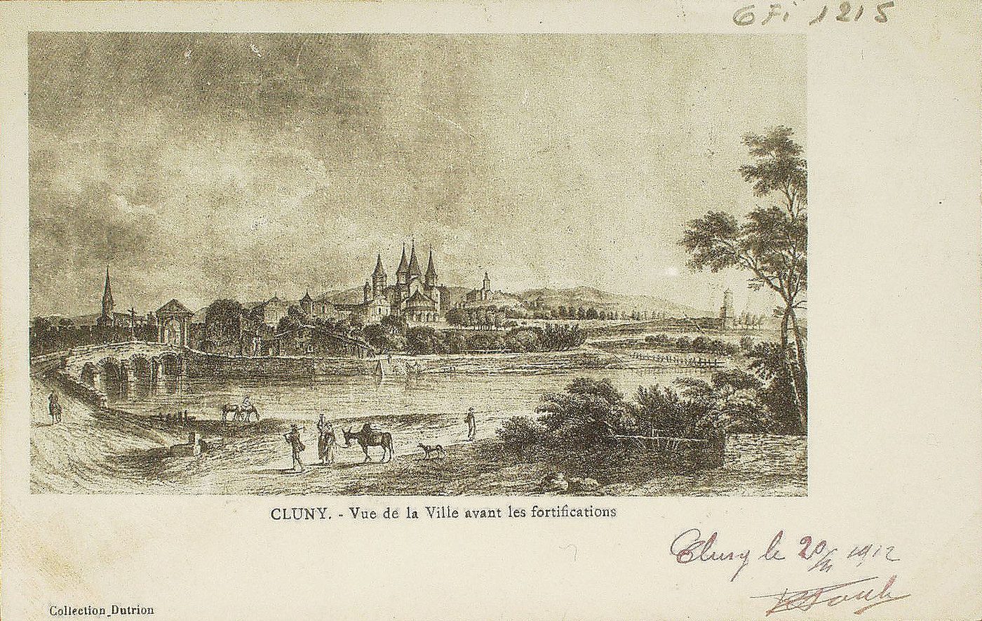 Cluny. Vue de la ville avant les fortifications.
