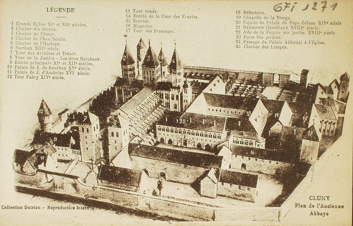 Cluny. Plan de l'ancienne Abbaye.