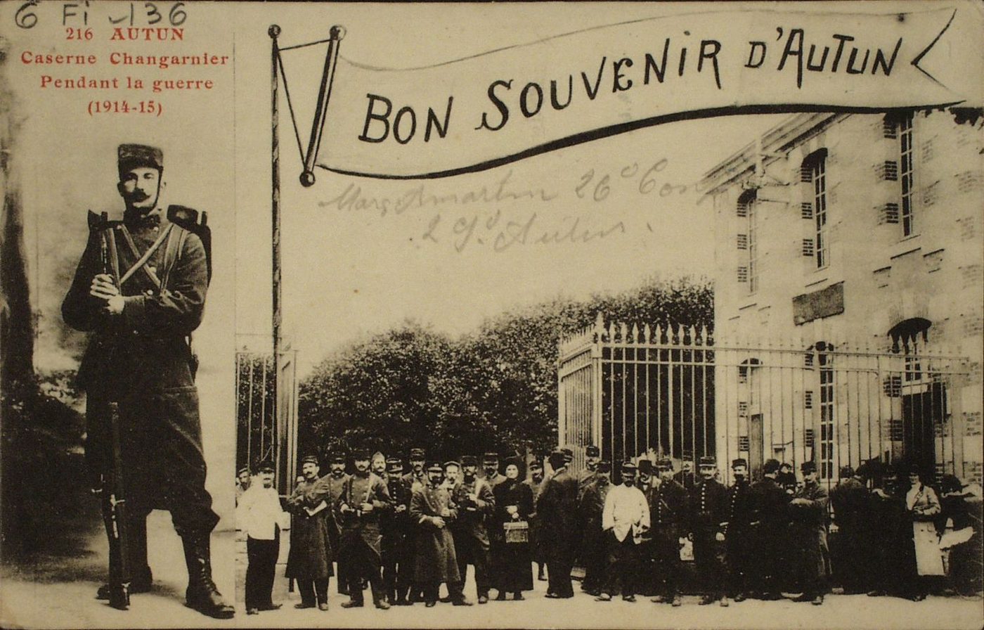 Bon souvenir d'Autun. Caserne Changarnier pendant la guerre (1914-15).