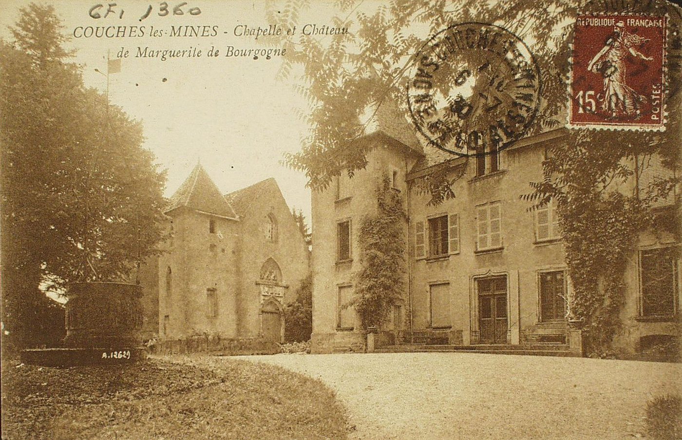Couches-les-Mines. Chapelle et château de Marguerite de Bourgogne.