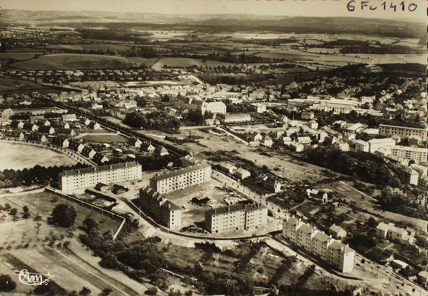 Le Creusot. Vue aérienne sur les blocs, boulevard Saint-Antoine.