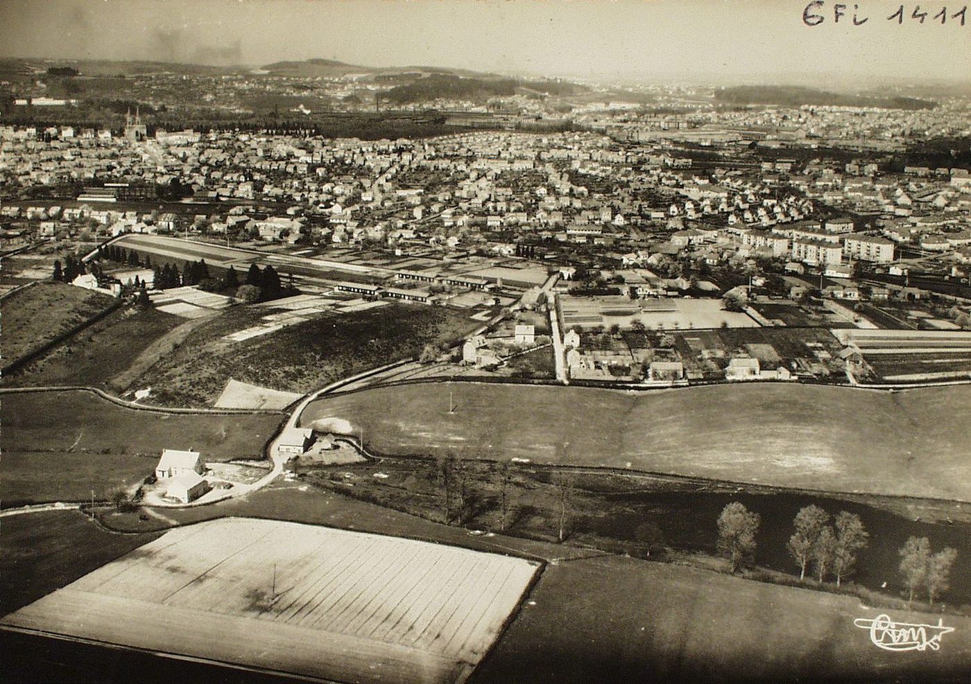 Le Creusot. Vue panoramique aérienne.