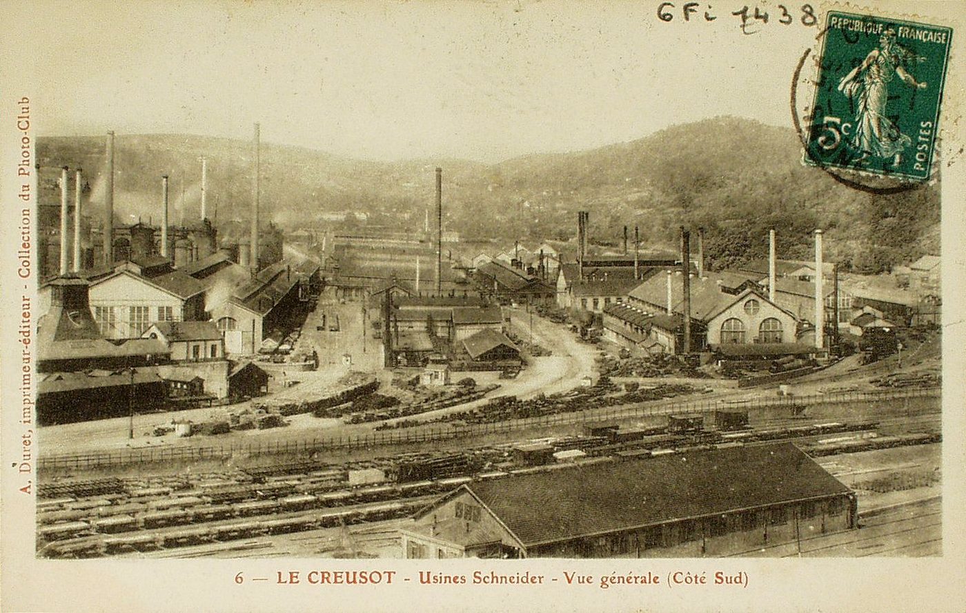 Le Creusot. Usines Schneider. Vue générale (côté Sud).