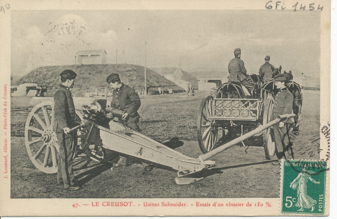 Le Creusot. Usines Schneider. Essais d'un obusier de 150 m/m.