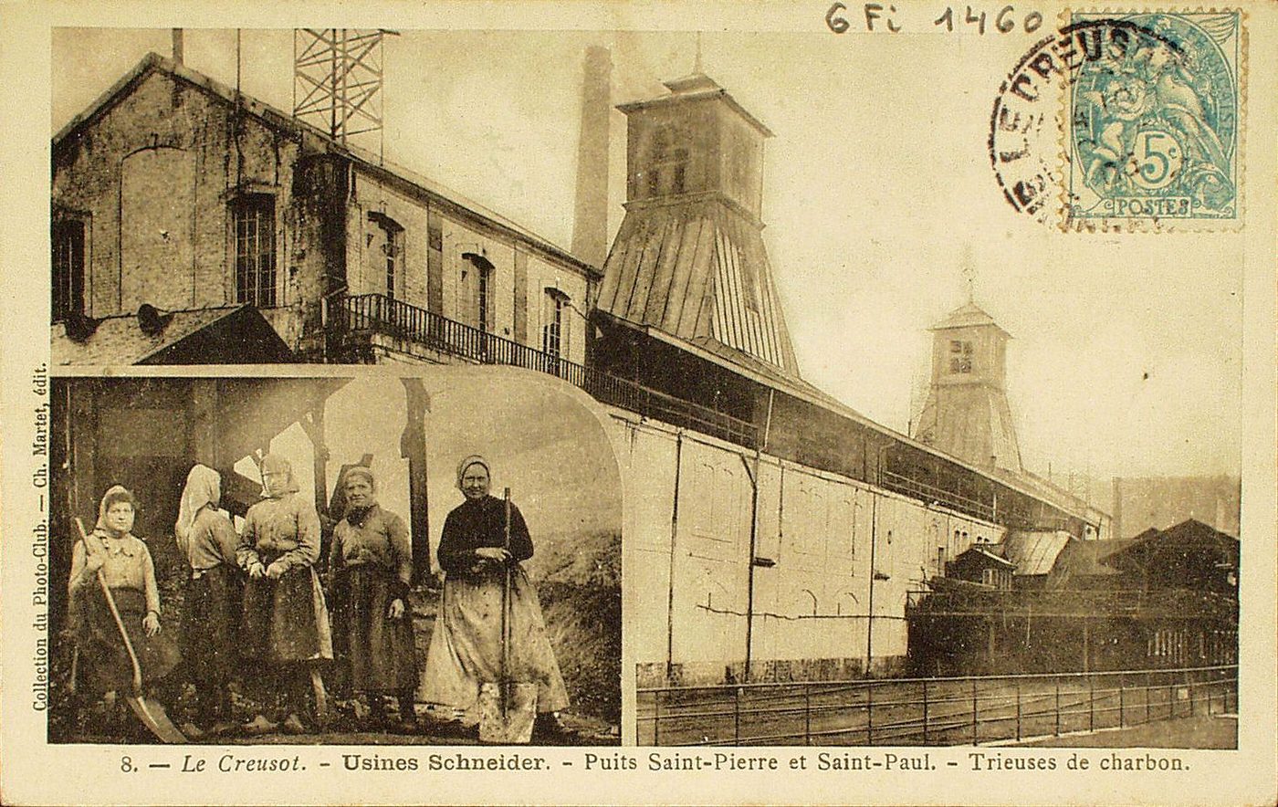 Le Creusot. Usines Schneider. Puits Saint-Pierre et Saint-Paul. Trieuses de charbon.