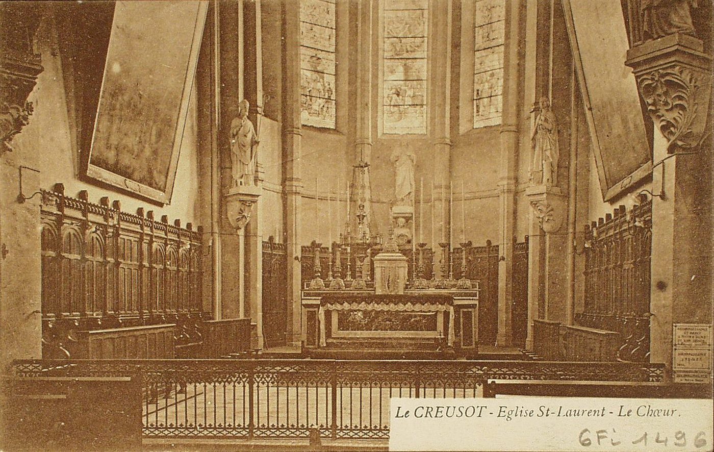Le Creusot. Eglise Saint-Laurent. Le choeur.