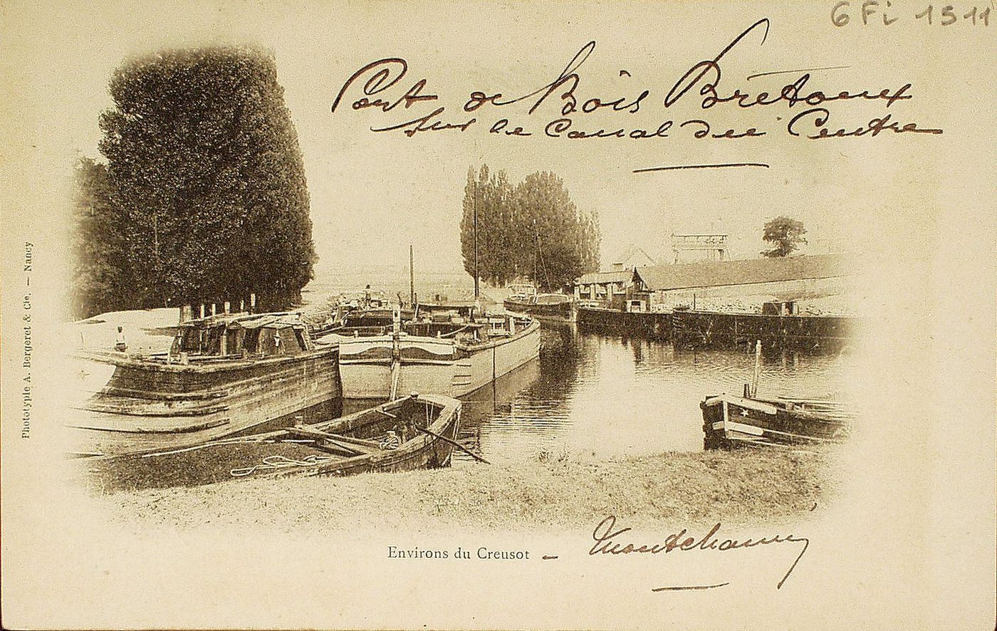 Environs du Creusot. Montchanin. Pont du Bois-Bretoux sur le canal du Centre.