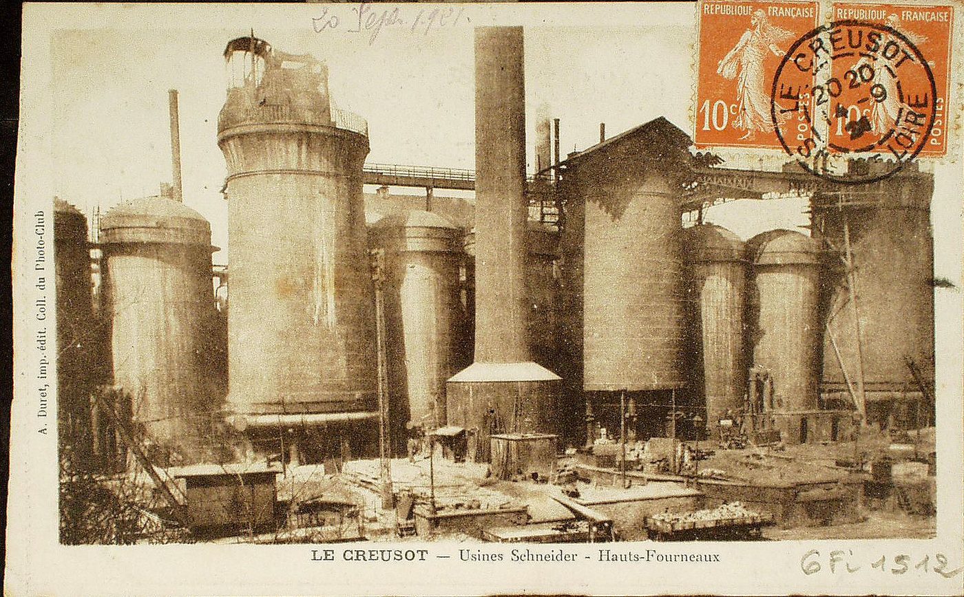 Le Creusot. Usines Schneider. Hauts fourneaux.