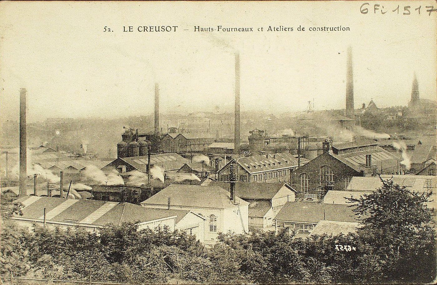 Le Creusot. Hauts fourneaux et ateliers de construction.