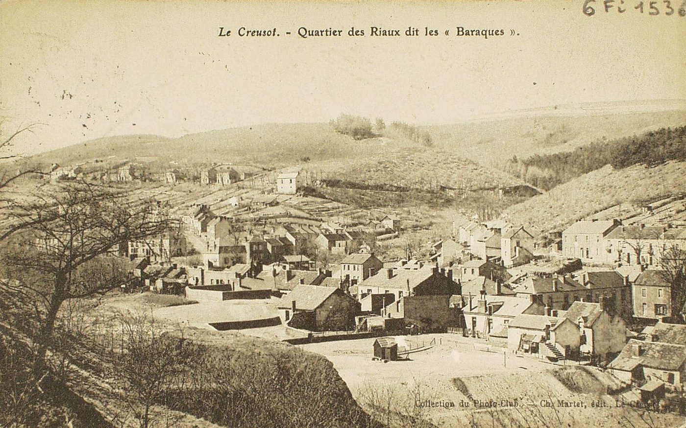 Le Creusot. Quartier des Riaux dit les Baraques.