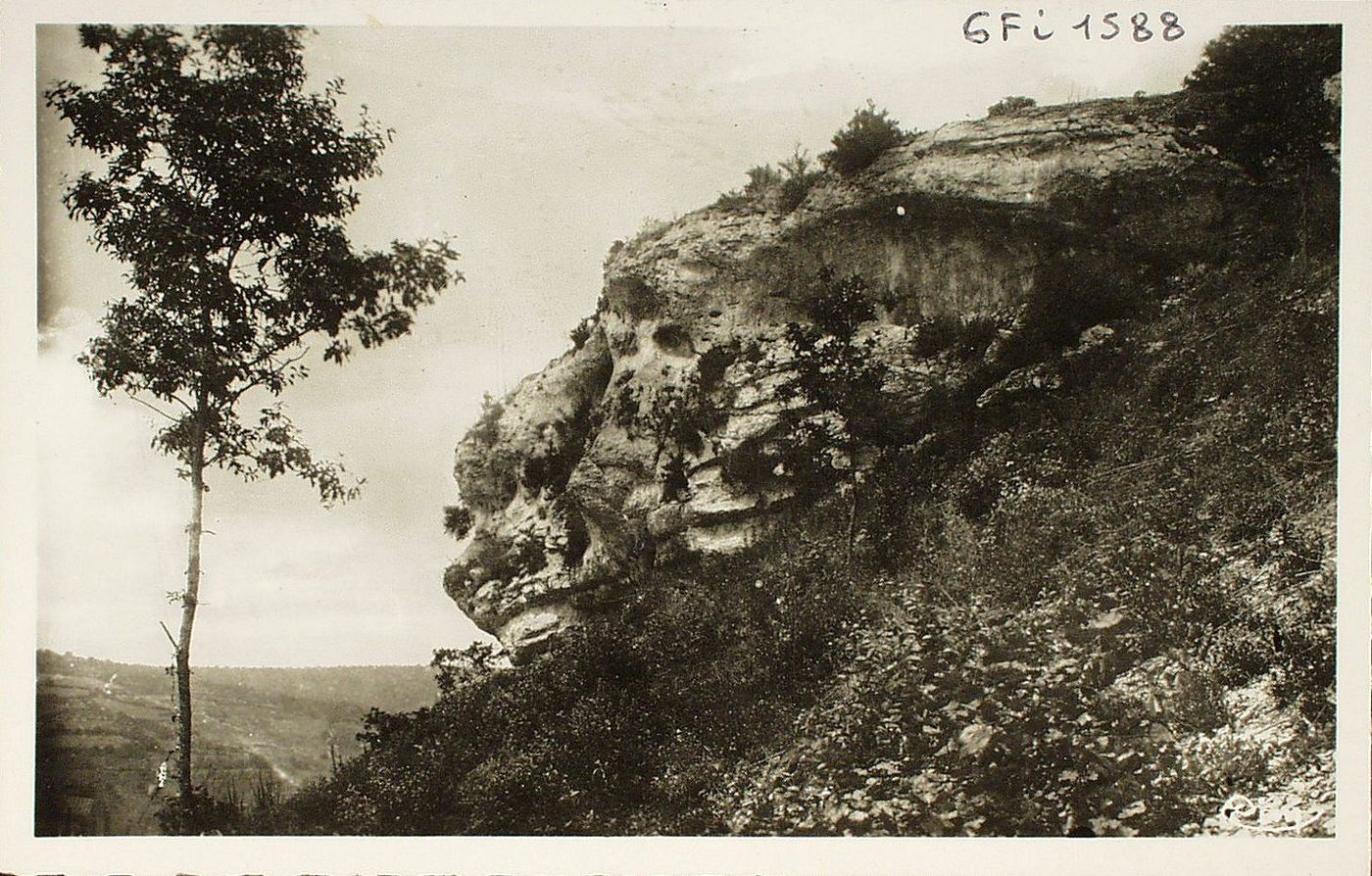 Cruzille. Roche et source Sainte-Geneviève. Autrefois pèlerinage très fréquenté pour les maladies des petits enfants, la légende fait remonter l'apparition de cette source et l'origine de ce culte à un accident auquel le vicomte de Tavannes, seigneur de Cruzille aurait échappé, en invoquant Sainte-Geneviève au moment où poursuivant les Huguenots, son cheval allait le précipiter au bas du rocher.