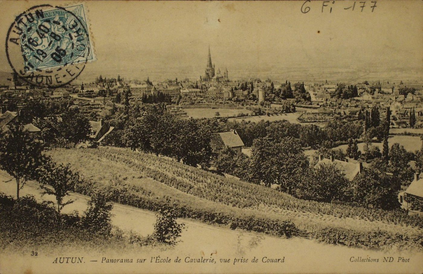 Autun. Panorama sur l'école de cavalerie, vue prise de Couard.