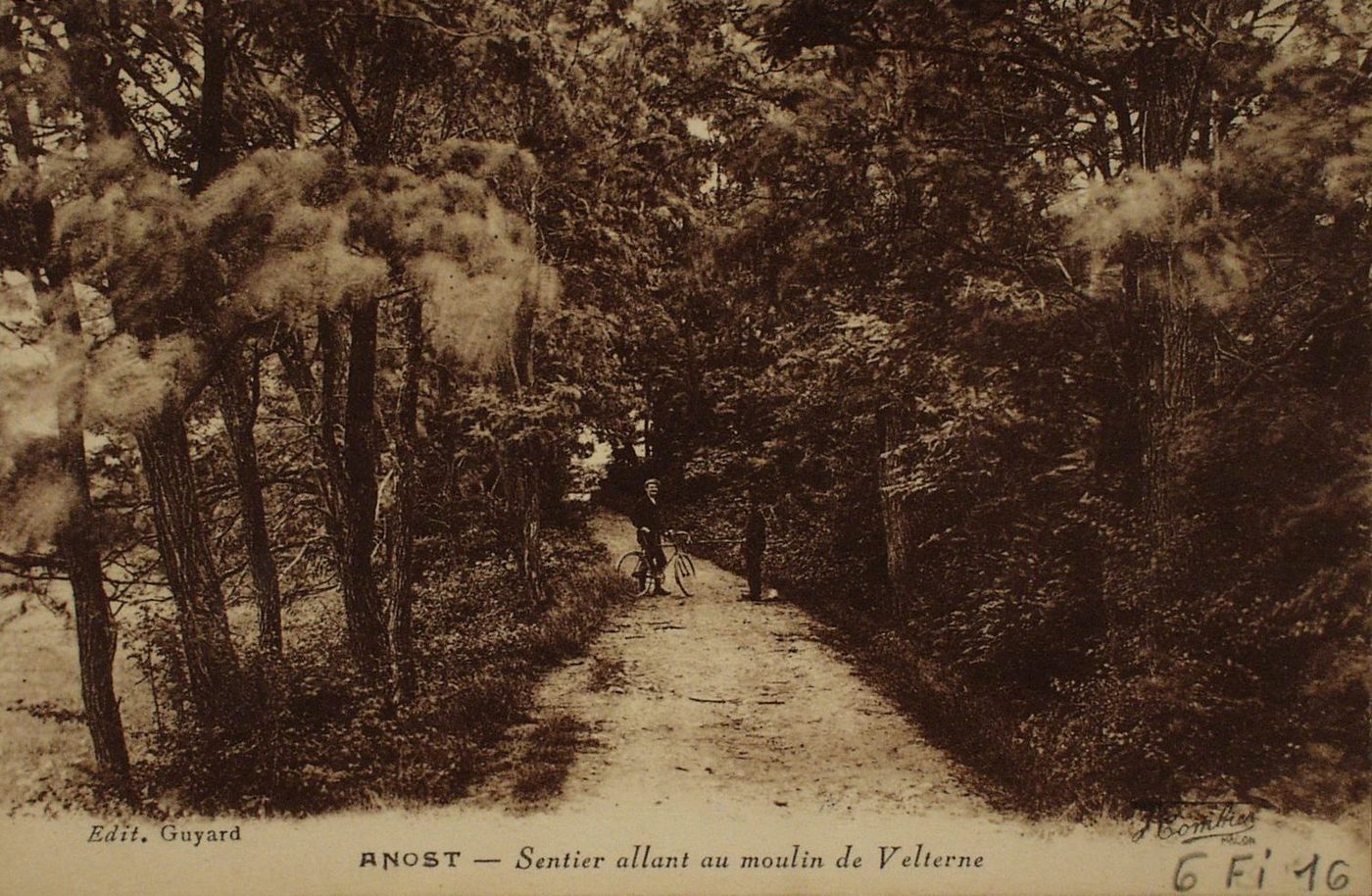Anost. Sentier allant au moulin de Velterne.