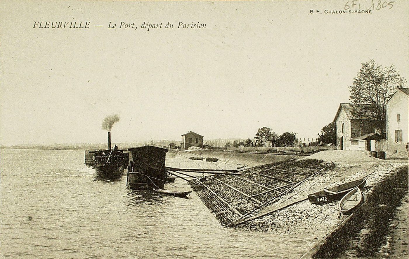 Fleurville. Le port, départ du Parisien.