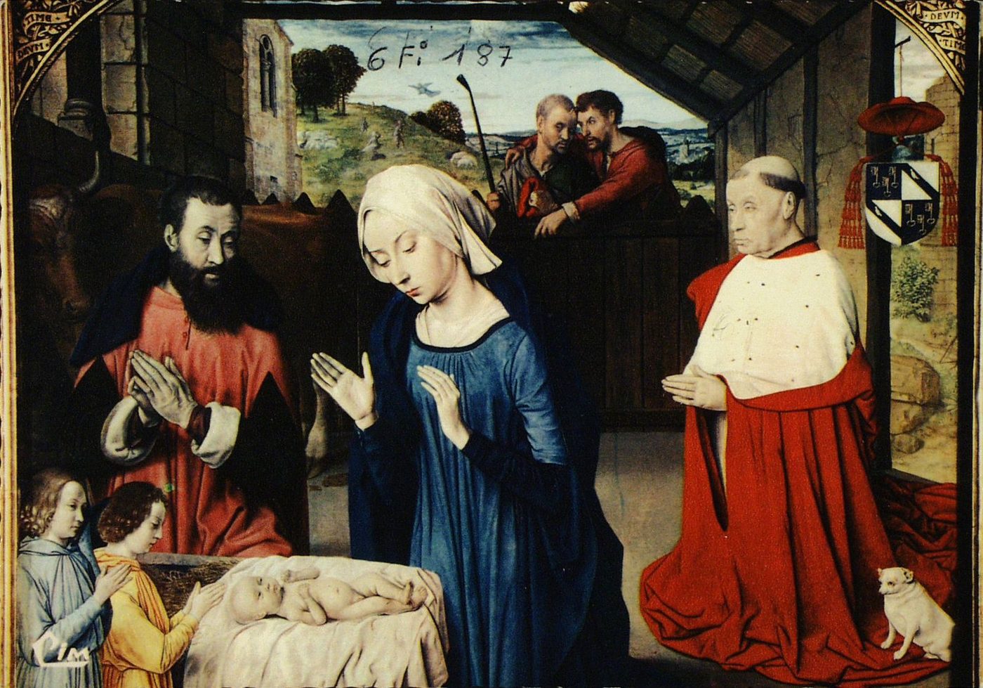 Autun. Musée Rolin."La nativité". Remarquable peinture sur bois du XVe s. du Maître de Moulins.
