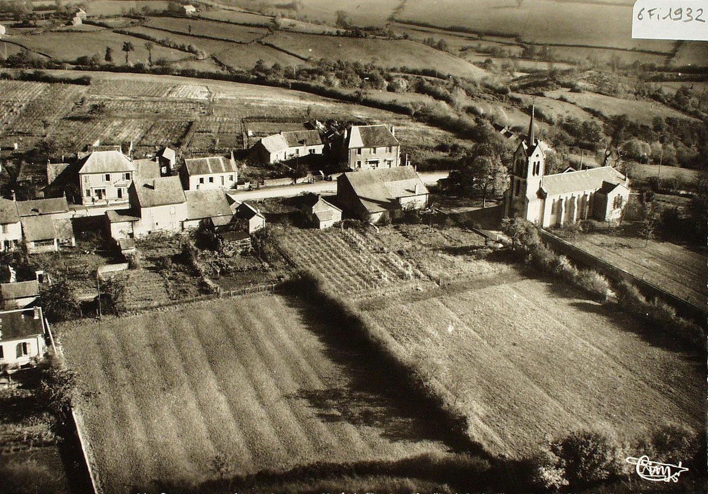 Les Guerreaux. Vue panoramique aérienne.