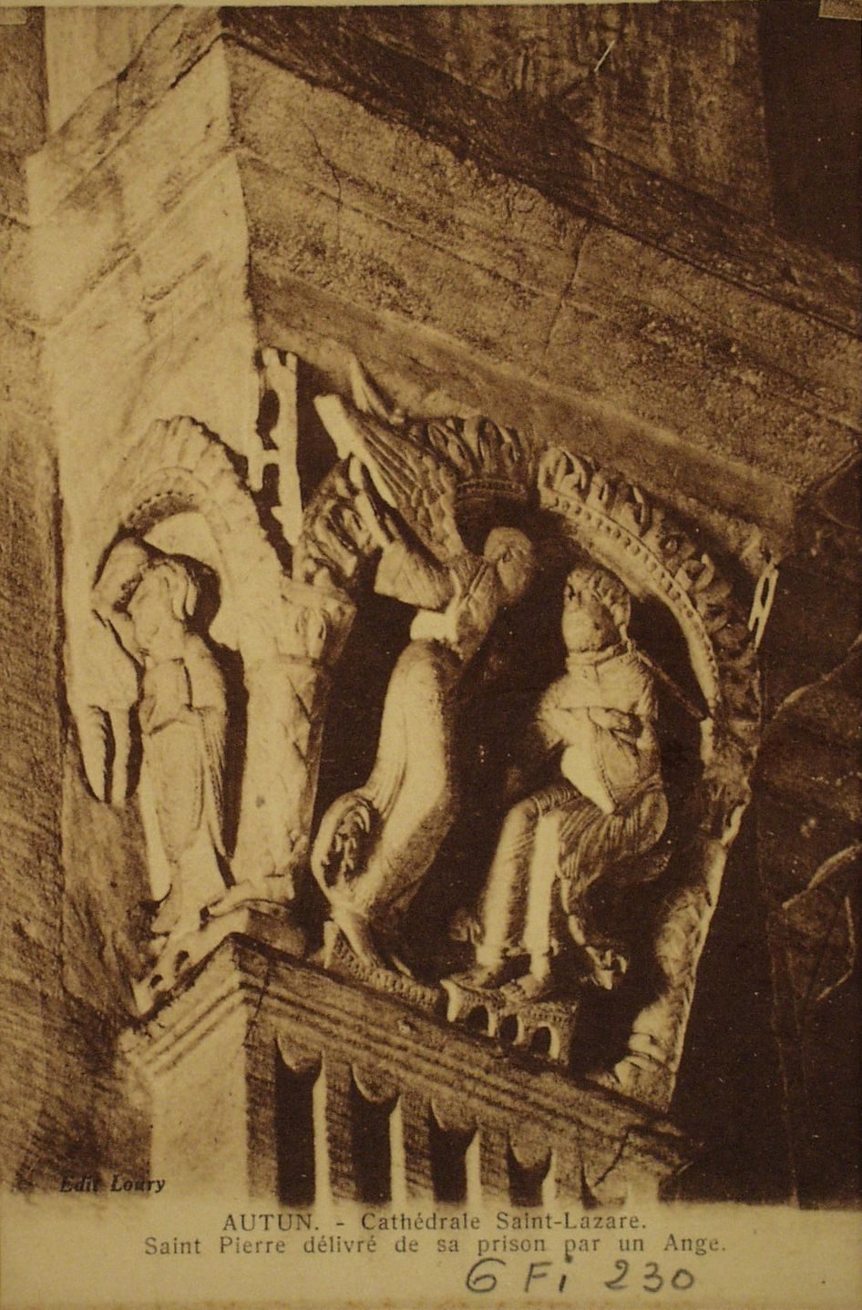 Autun. Cathédrale Saint-Lazare. Saint Pierre délivré de sa prison par un ange.