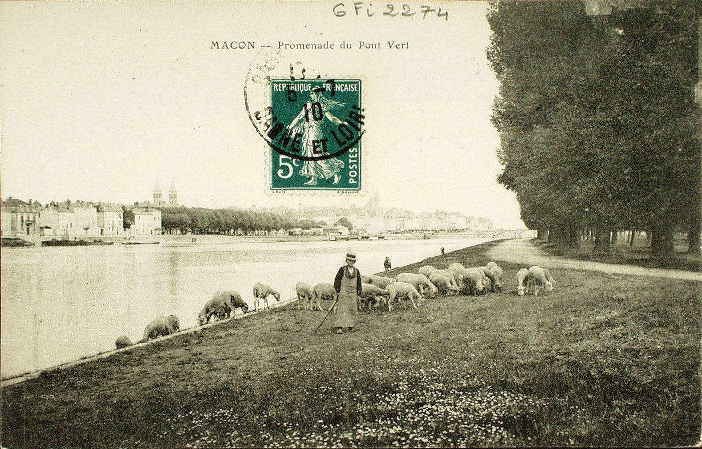 Mâcon. Promenade du pont Vert.