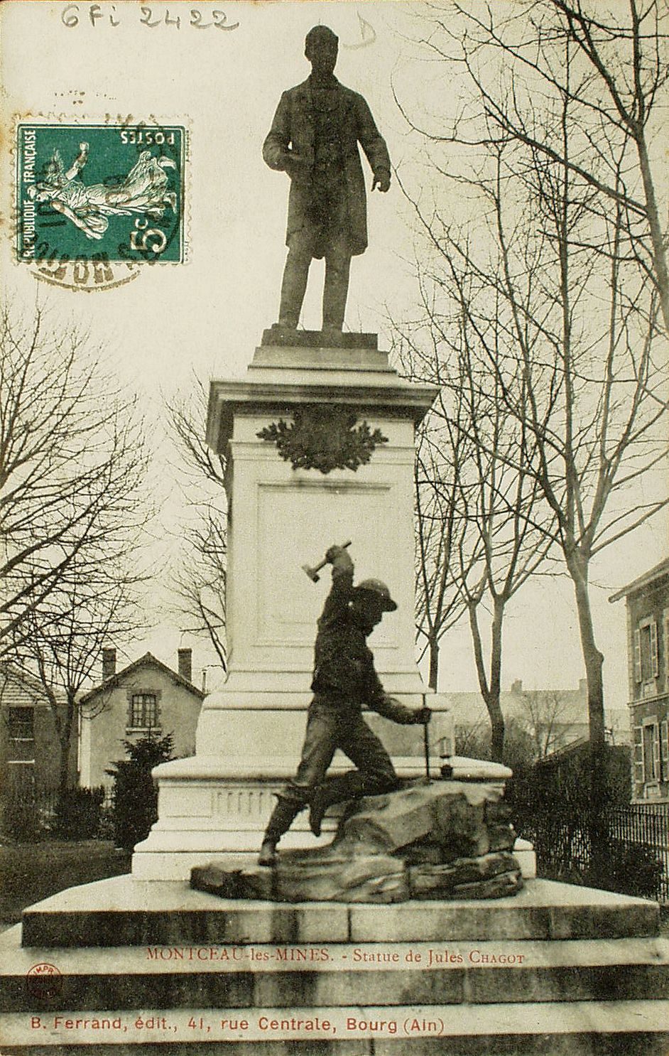 Montceau-les-Mines. Statue de Jules Chagot.
