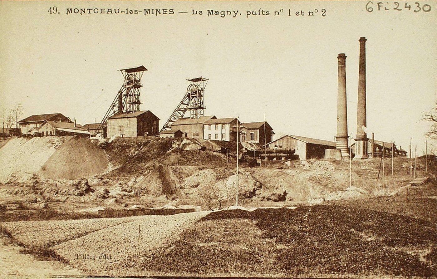 Montceau-les-Mines. Le Magny. Puits n°1 et n°2.