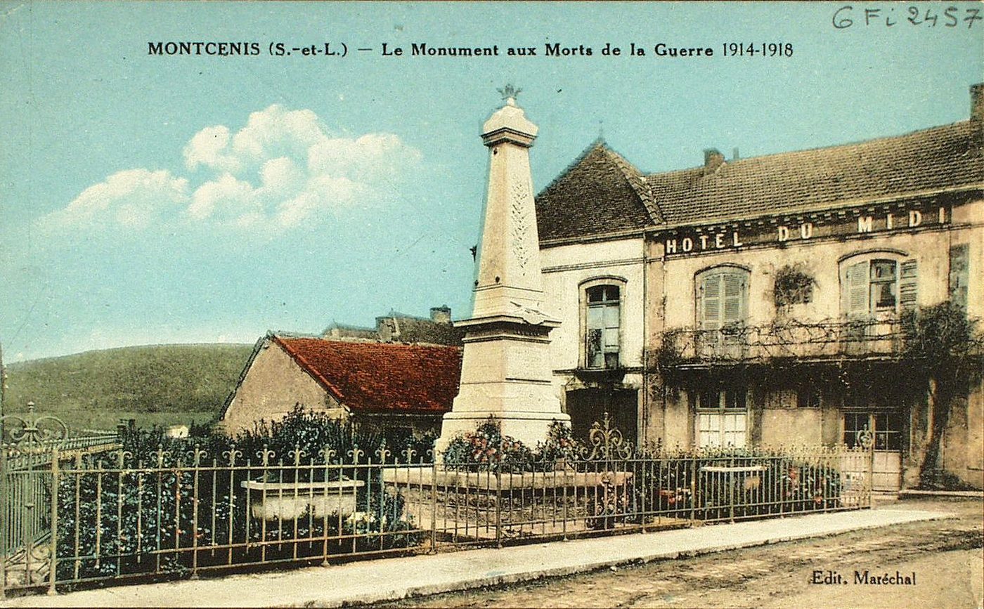 Montcenis. Le monument aux morts de la guerre (1914-1918).