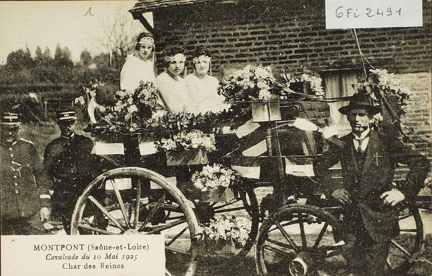 Montpont. Cavalcade du 10 mai 1925. Char des reines.
