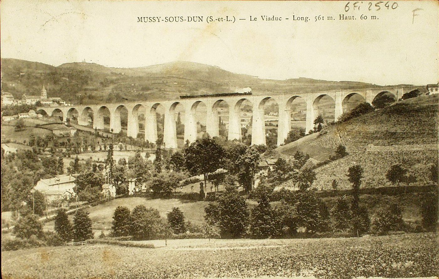 Mussy-sous-Dun. Le viaduc. Long 561 m. Haut 60 m.
