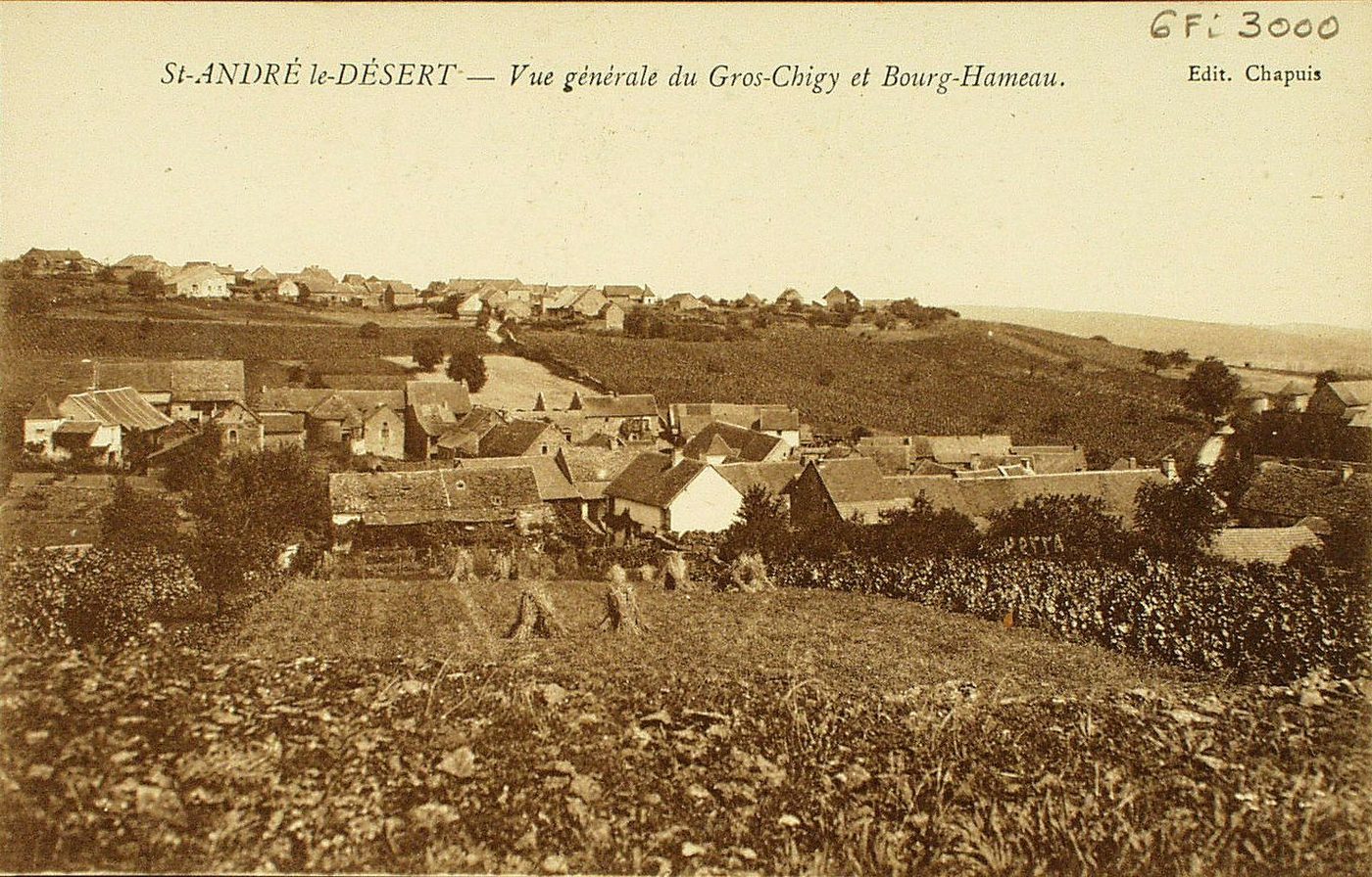 Saint-André-le-Désert. Vue générale du Gros-Chigy et Bourg-Hameau.
