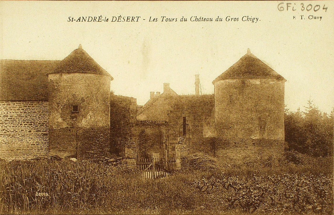 Saint-André-le-Désert. Les tours du château du Gros Chigy.