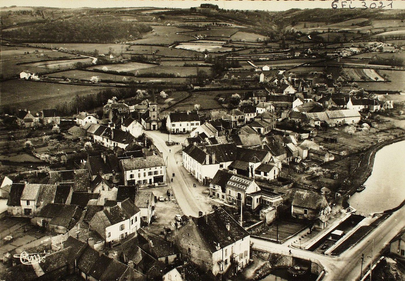 Saint-Bérain-sur-Dheune. Vue panoramique aérienne.