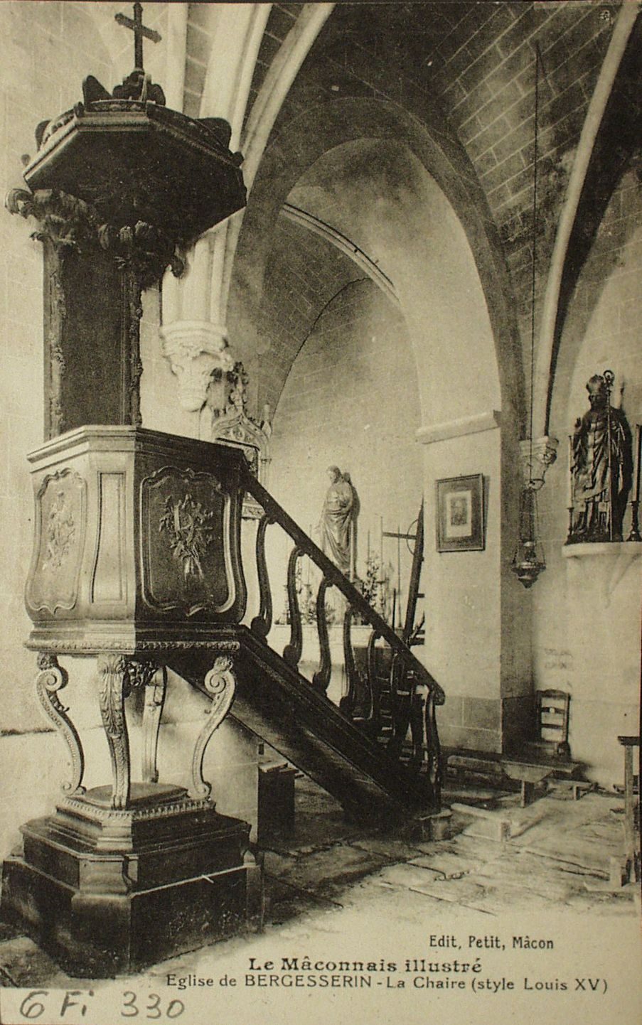 Le Mâconnais illustré. Eglise de Bergesserin. La chaire (style Louis XV)