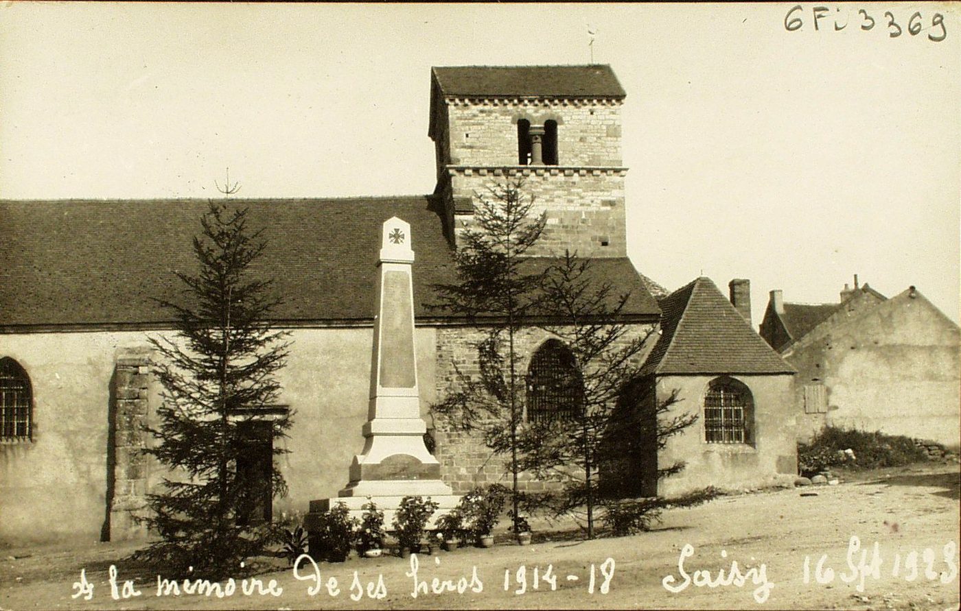 Saisy. A la mémoire de ses héros 1914-1918, le 16 septembre 1923