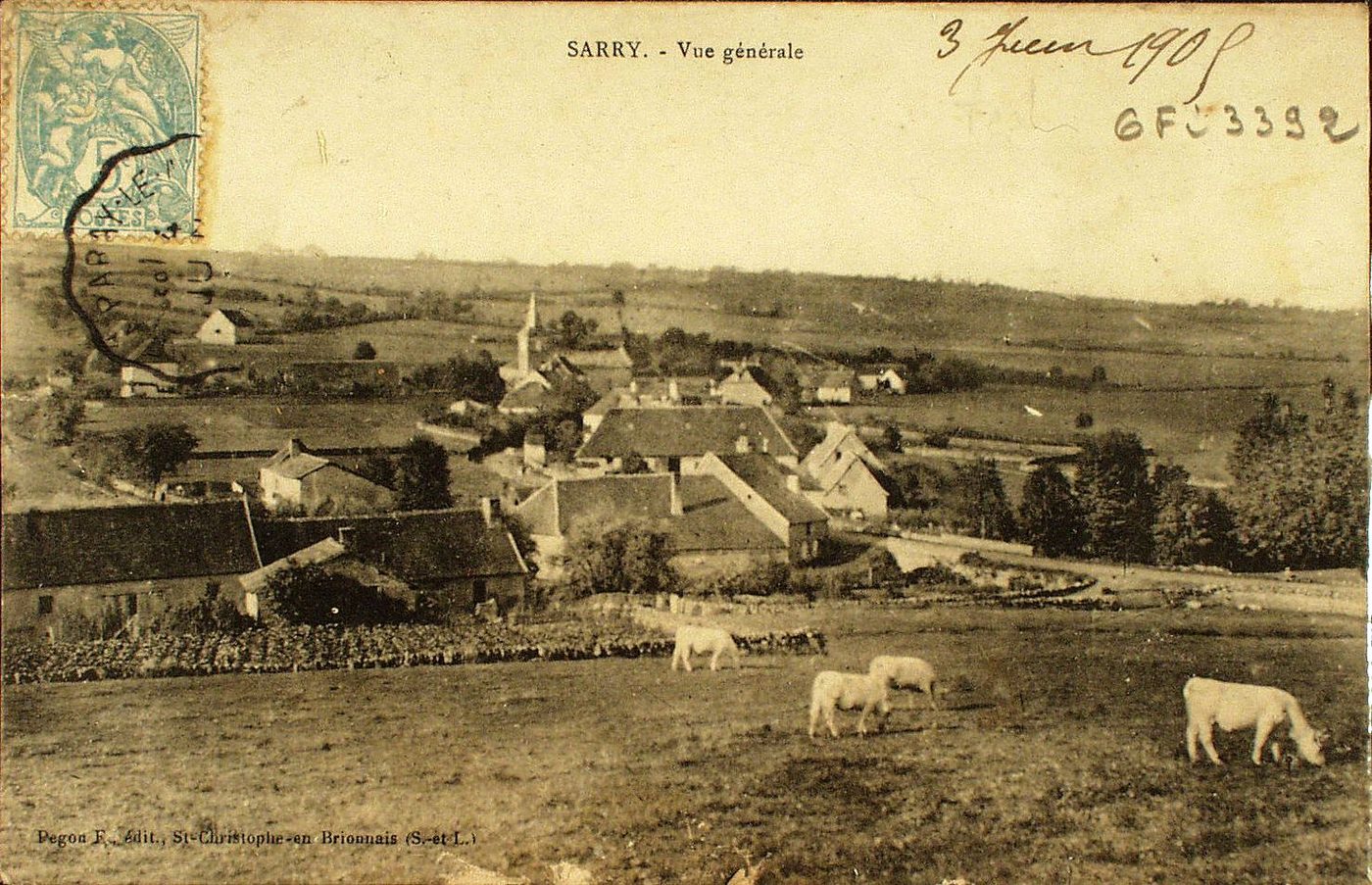 Sarry. Vue générale.