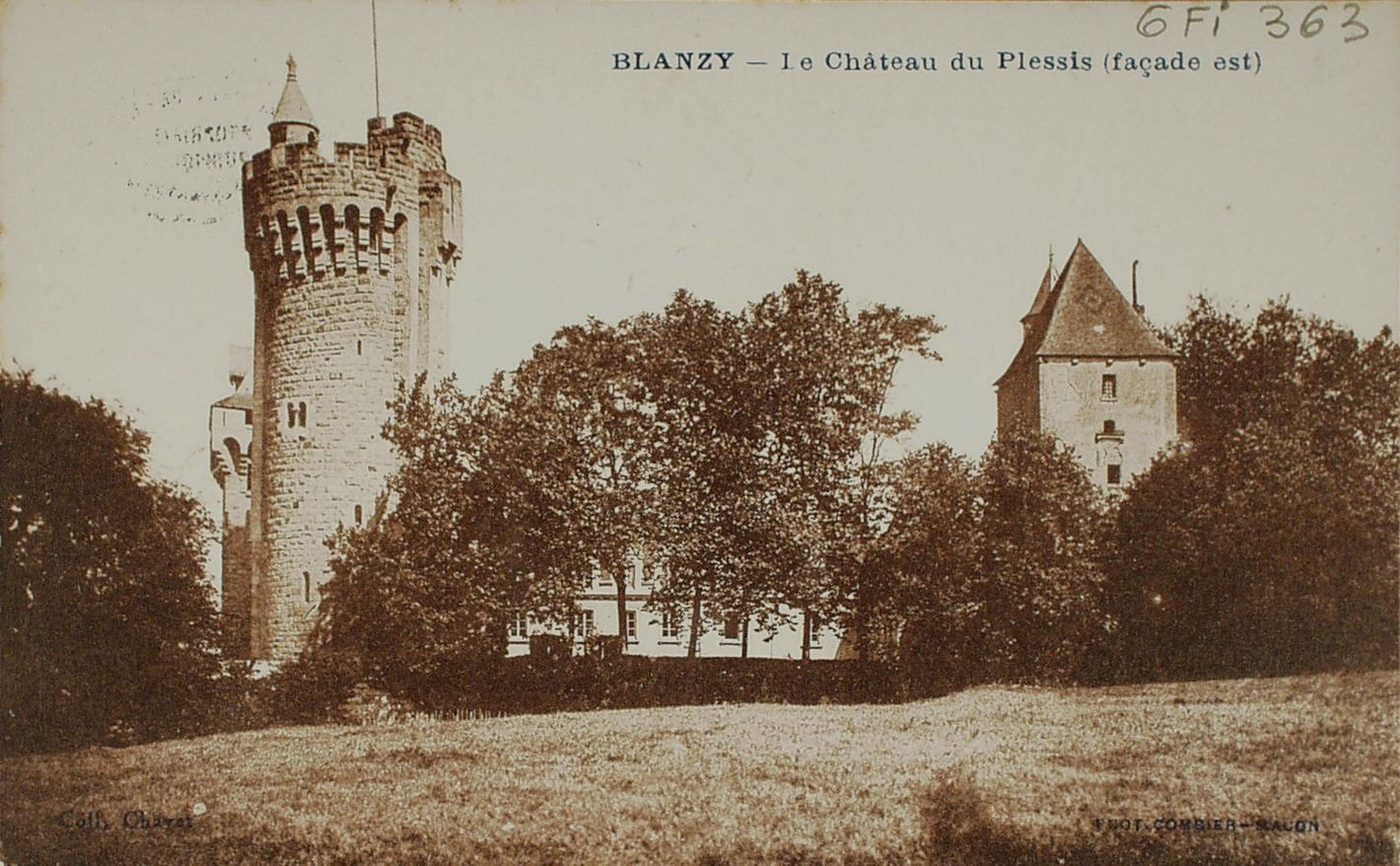 Blanzy. Le château du Plessis (façade est).