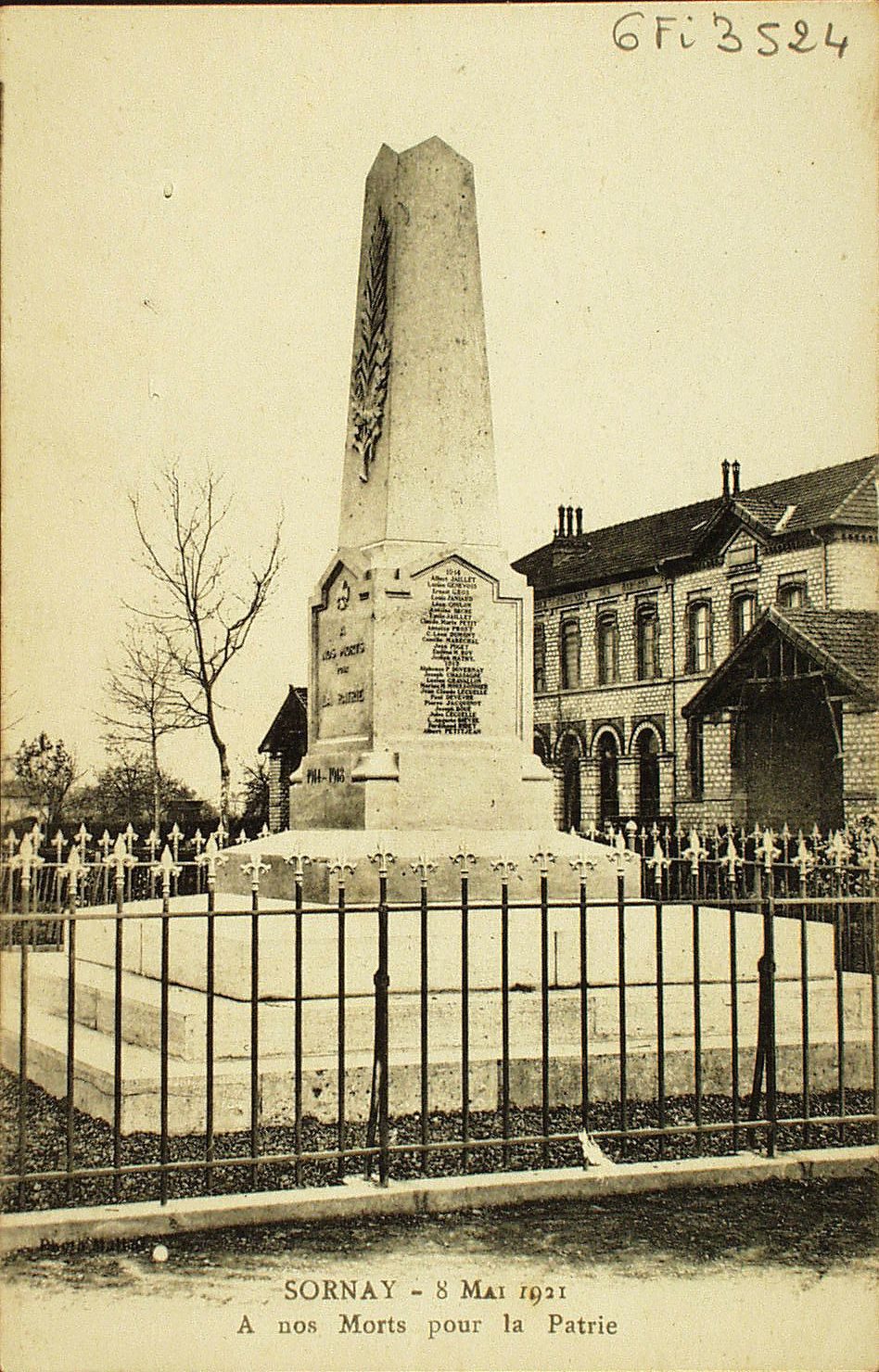 Sornay. 8 mai 1921. A nos morts pour la patrie.