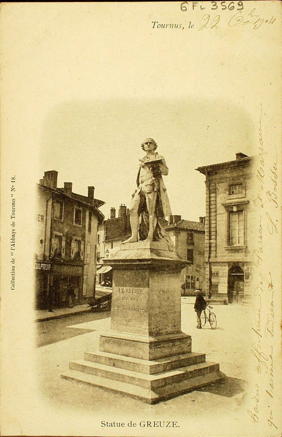 Tournus. Statue de Greuze.