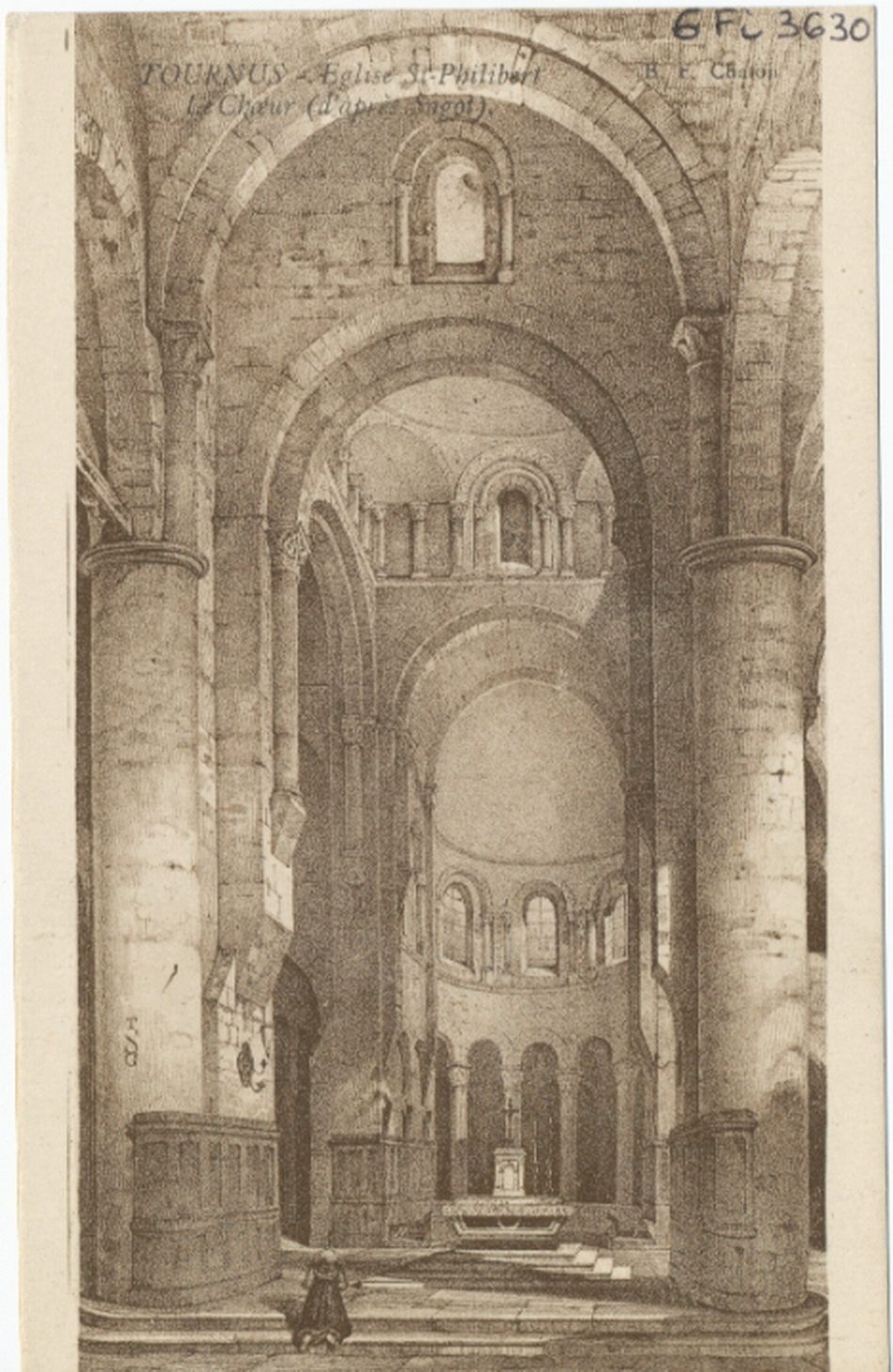 Tournus. Saint-Philibert. Le choeur (d'après Sagot).