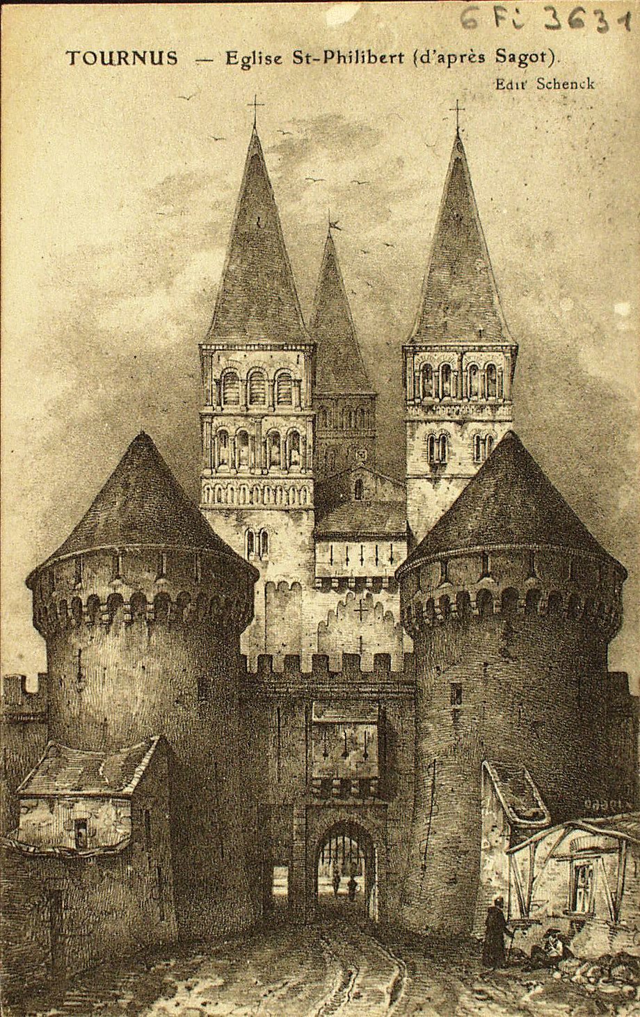 Tournus. Eglise Saint-Philibert (d'après Sagot).