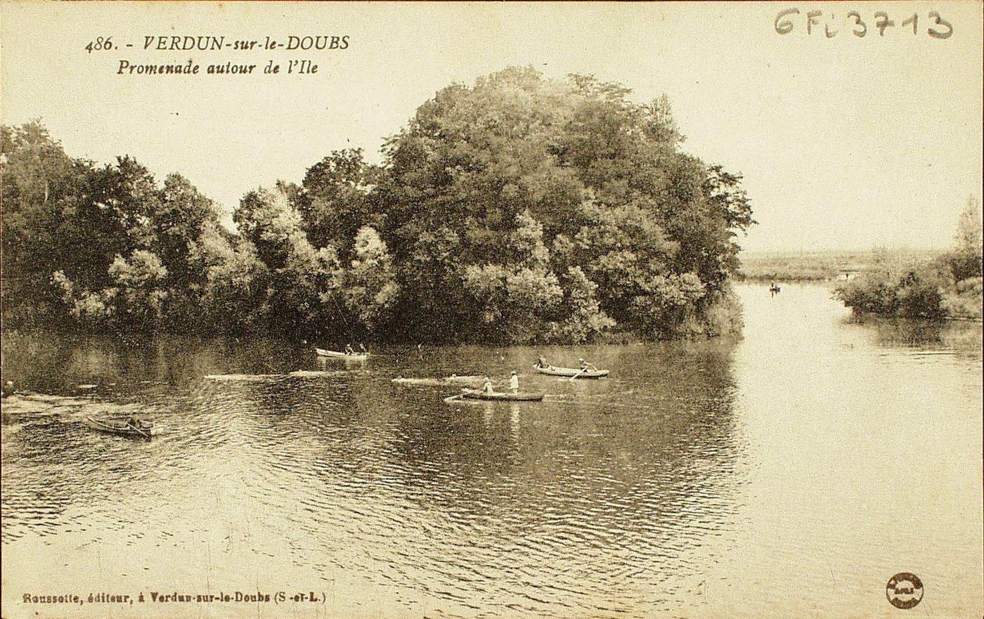 Verdun-sur-le-Doubs. Promenade autour de l'Ile.