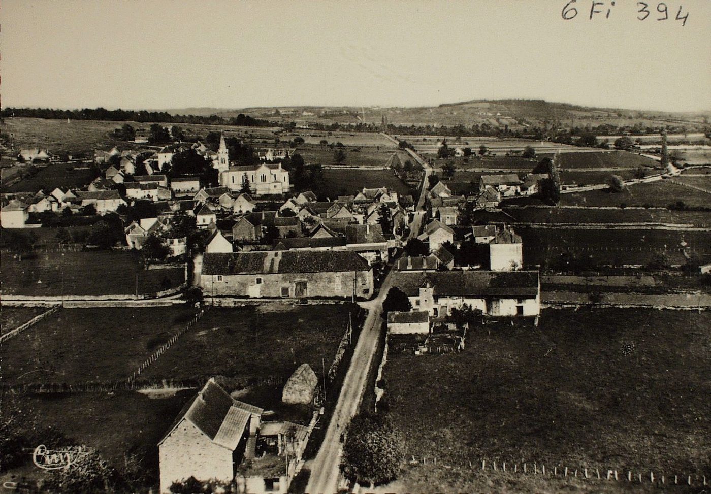 Bonnay. Vue générale aérienne.