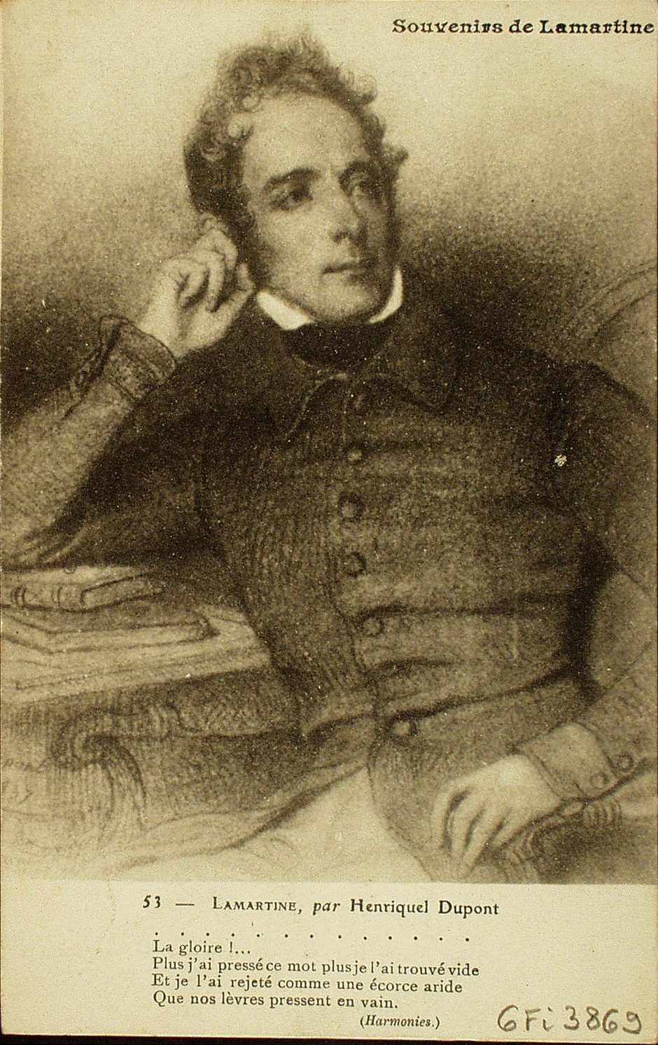 Souvenirs de Lamartine. Lamartine, par Henriquel Dupont.