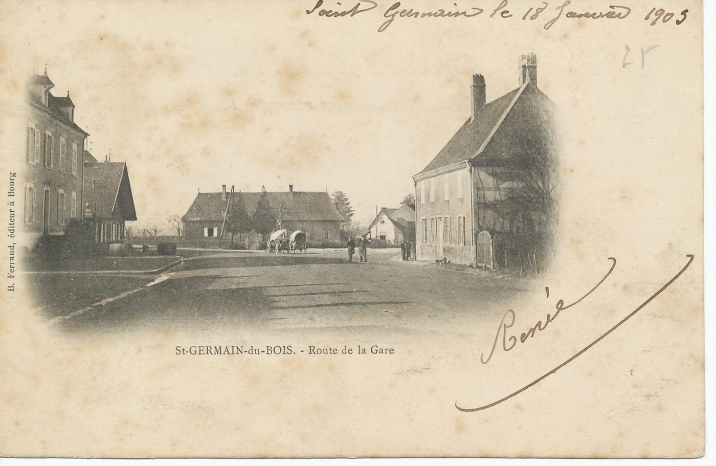 Saint-Germain-du-Bois. Route de la Gare.
