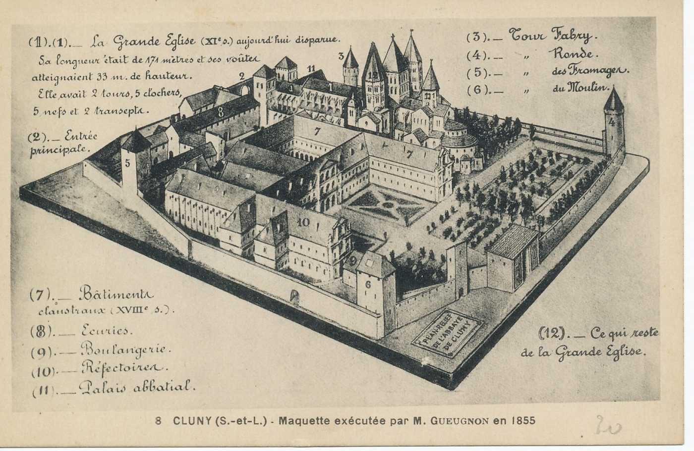 Cluny. Maquette exécutée par M. Gueugnon en 1855.