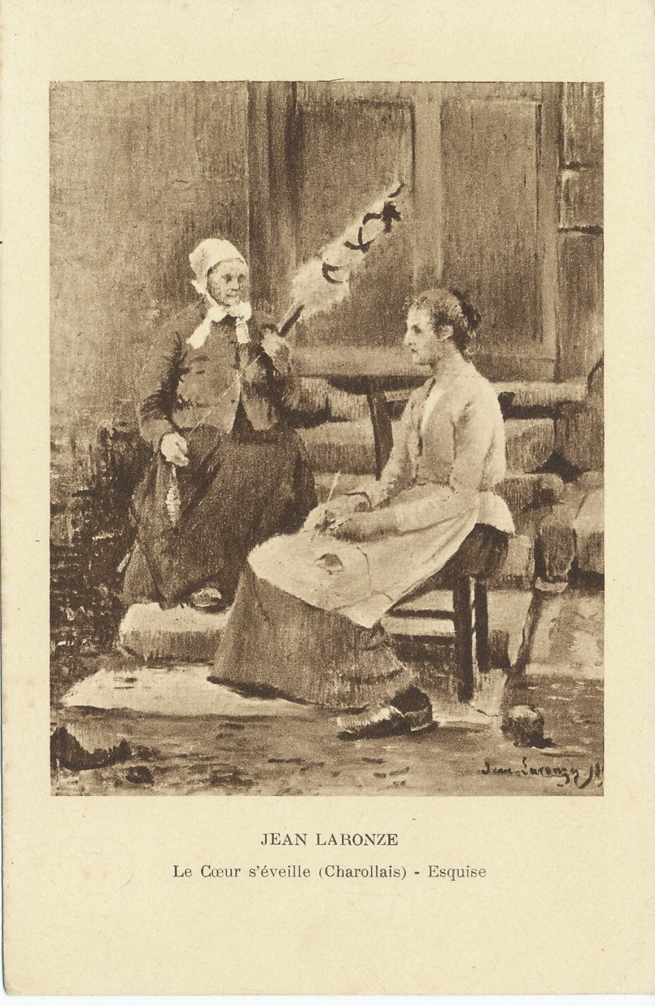 Jean Laronze. Le coeur s'éveille (Charollais). Esquisse.